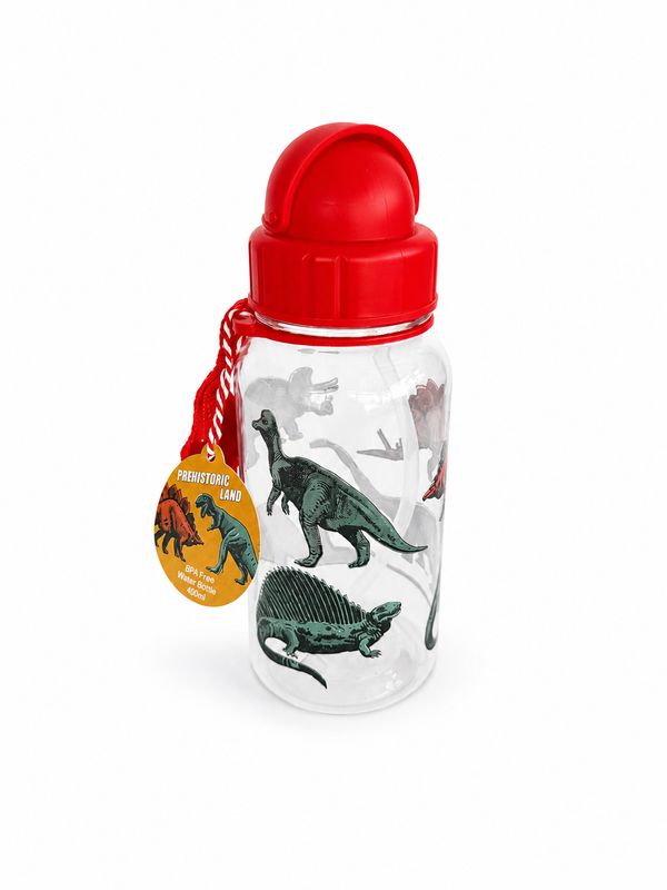 Rex London Children's Water Bottle with Straw 500ml - Prehistoric Land