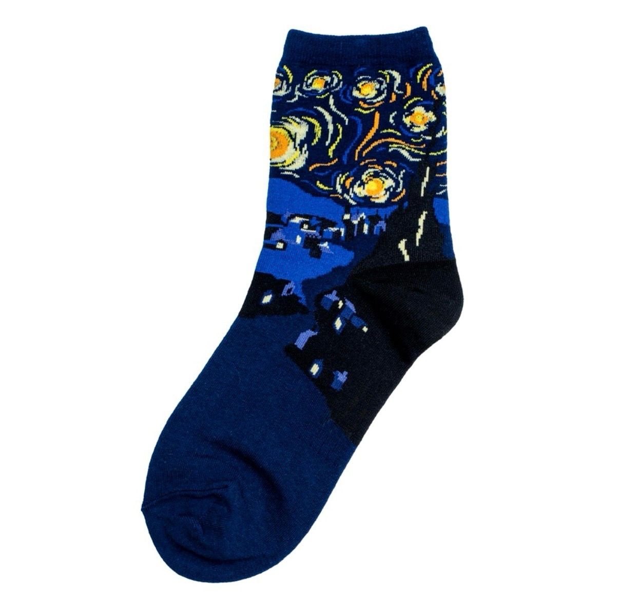 Joe Cool Van Gogh Starry Night Black And Blue Socks S-M Joe Cool Van Gogh Starry Night Black And Blue Socks S-M