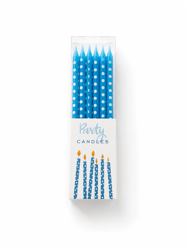 Rex London Blue Polka Dot Birthday Candles (10 pack)