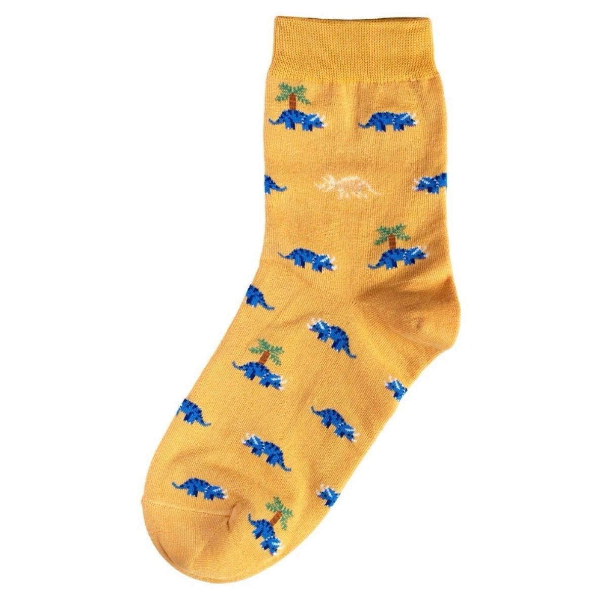 Joe Cool Triceratops Yellow Socks S-M Joe Cool Triceratops Yellow Socks S-M