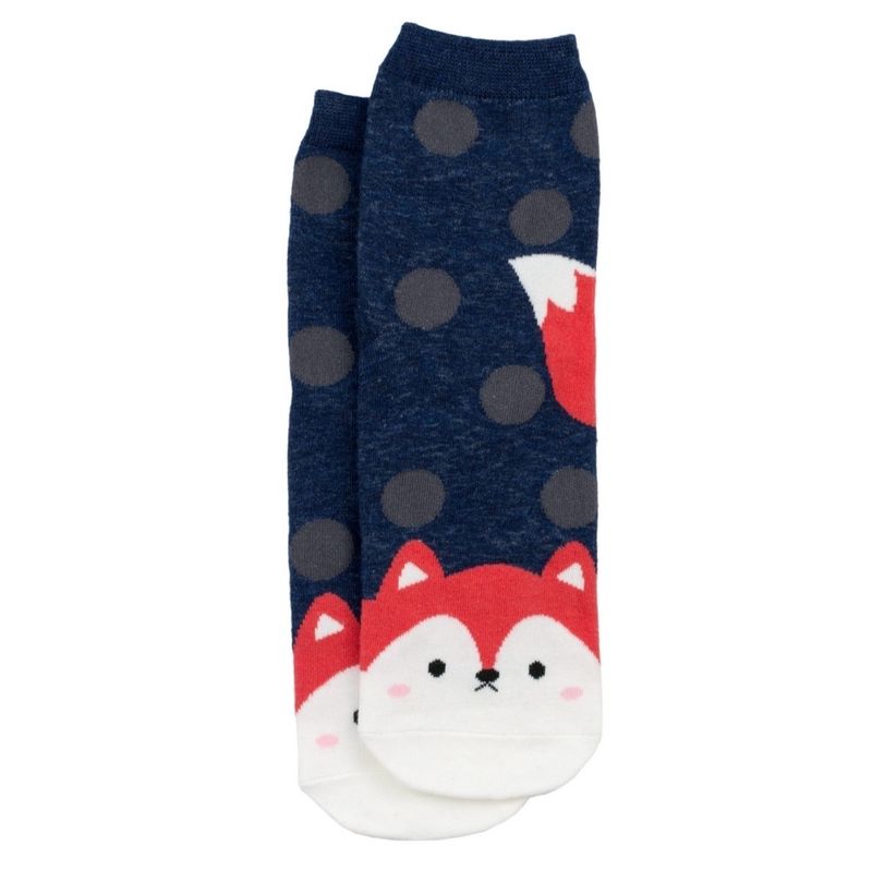 Joe Cool Spotty Fox Blue Socks S-M
