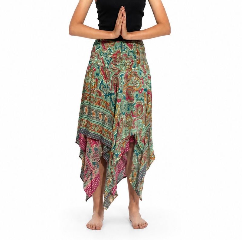 Long Paisley Multi Layered Skirt