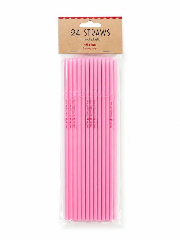Rice DK PLA Straws ‘Im Not Plastic’ - Pink