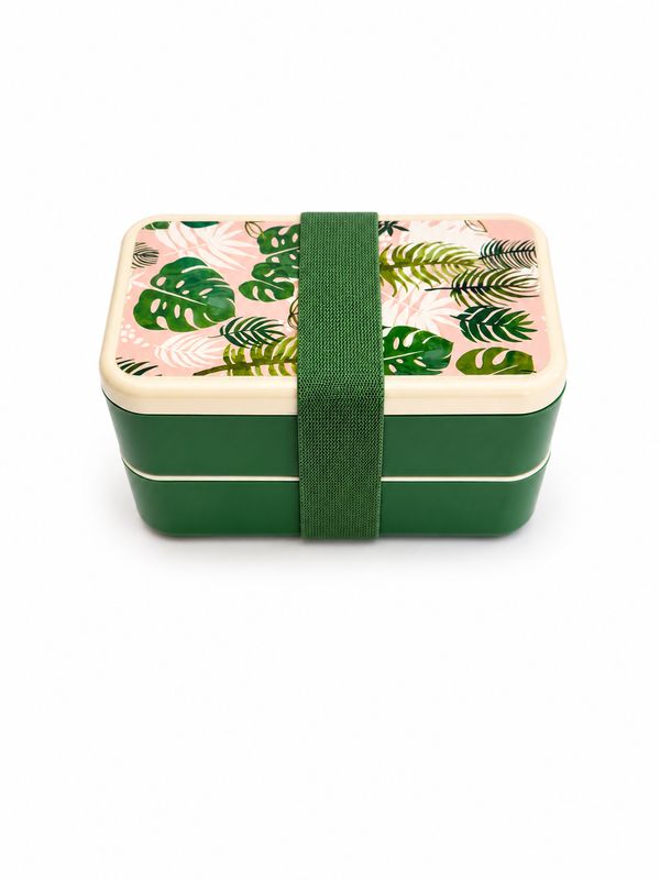 Rex London Bento Box with Cutlery - Tropical Palm