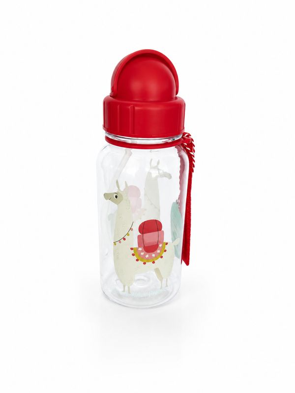 Rex London Children's Water Bottle with Straw 500ml - Llama