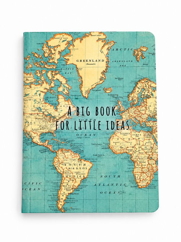 Sass & Belle A5 Notebook - A Big Book For Little Ideas Vintage Map