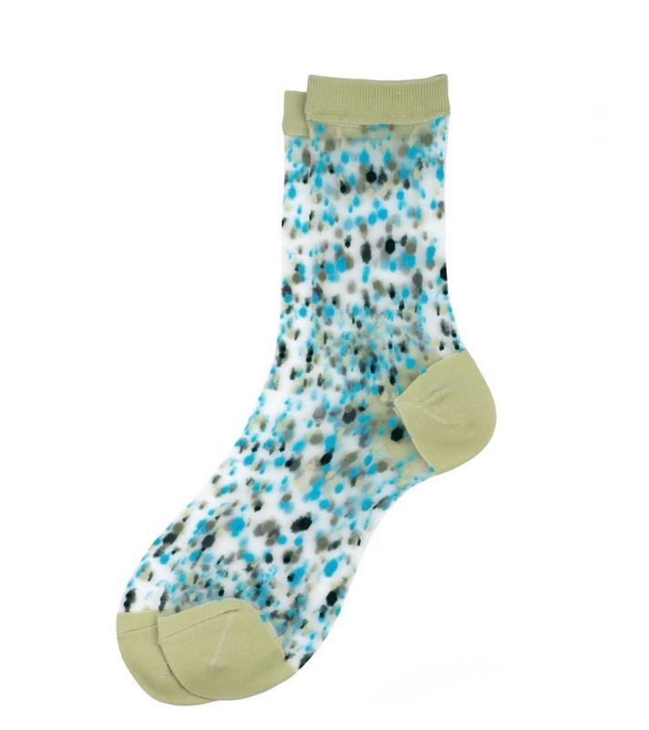 Joe Cool Sheer Speckle Green Socks S-M