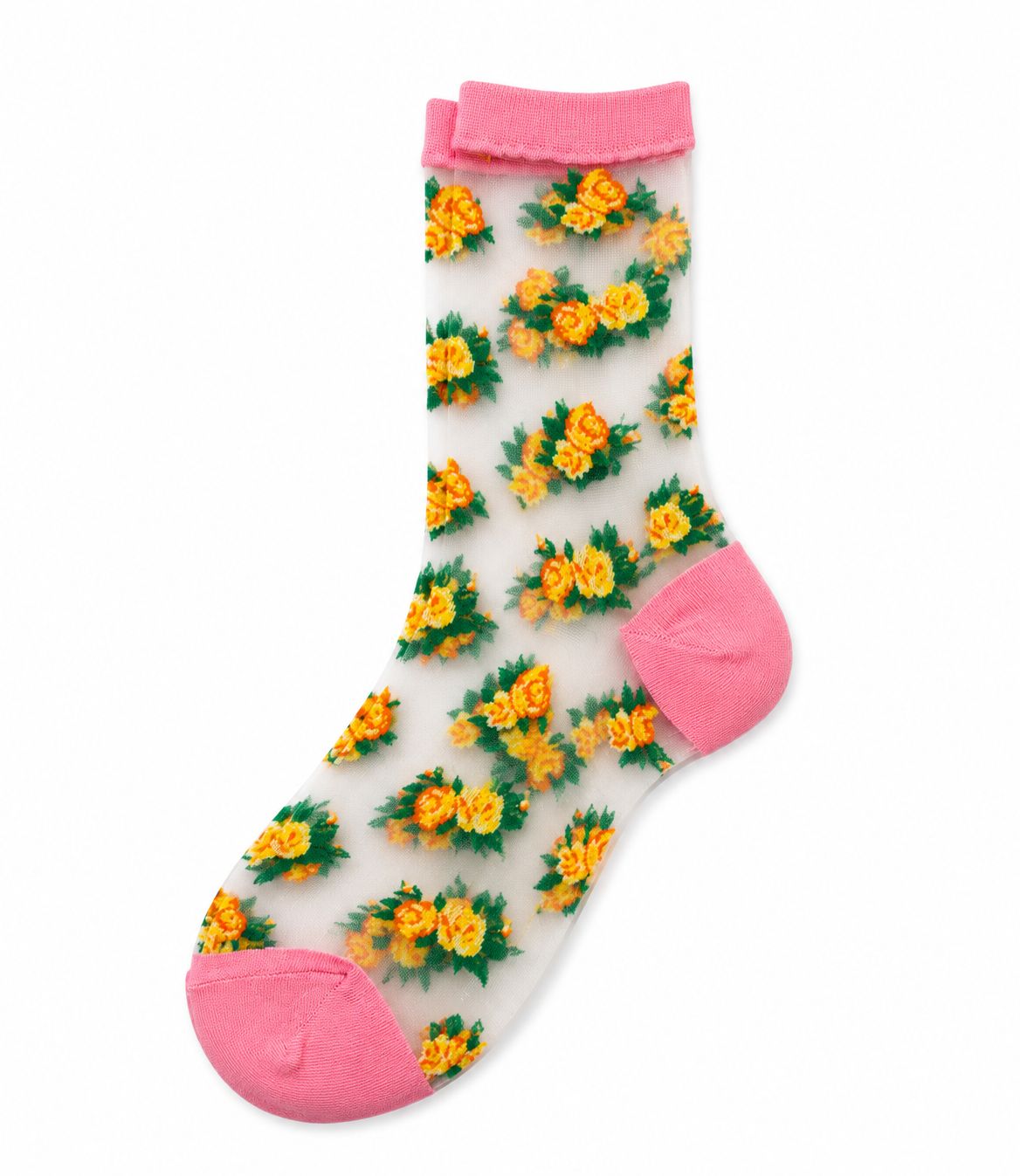 Joe Cool Sheer Vintage Posie Pink Socks S-M Joe Cool Sheer Vintage Posie Pink Socks S-M