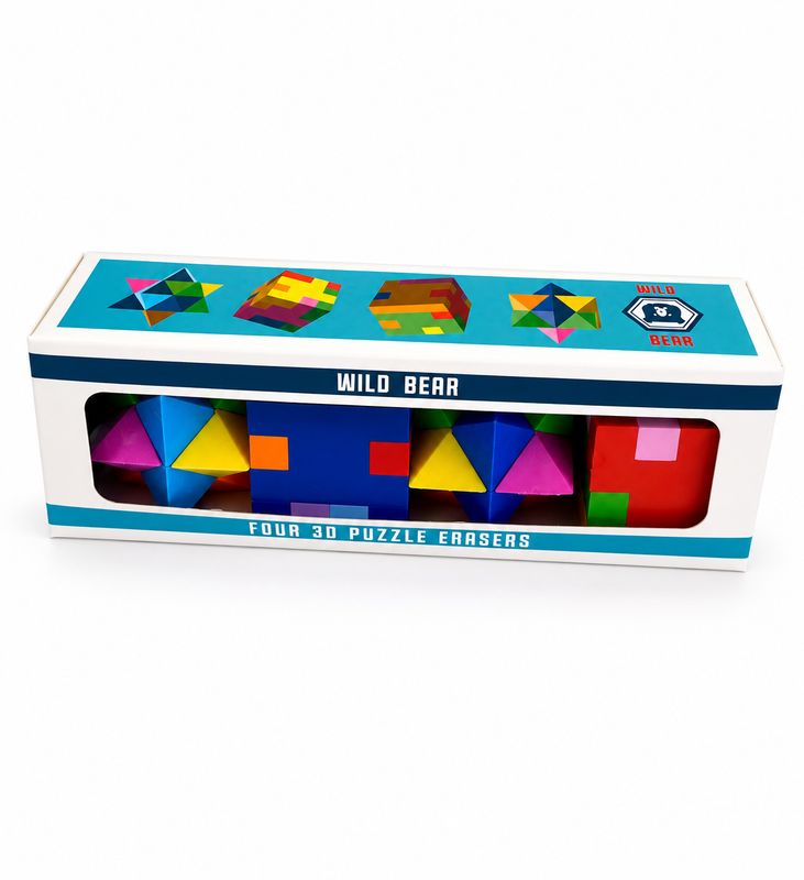 Rex London Wild Bear 3D Puzzle Erasers (set of 4)