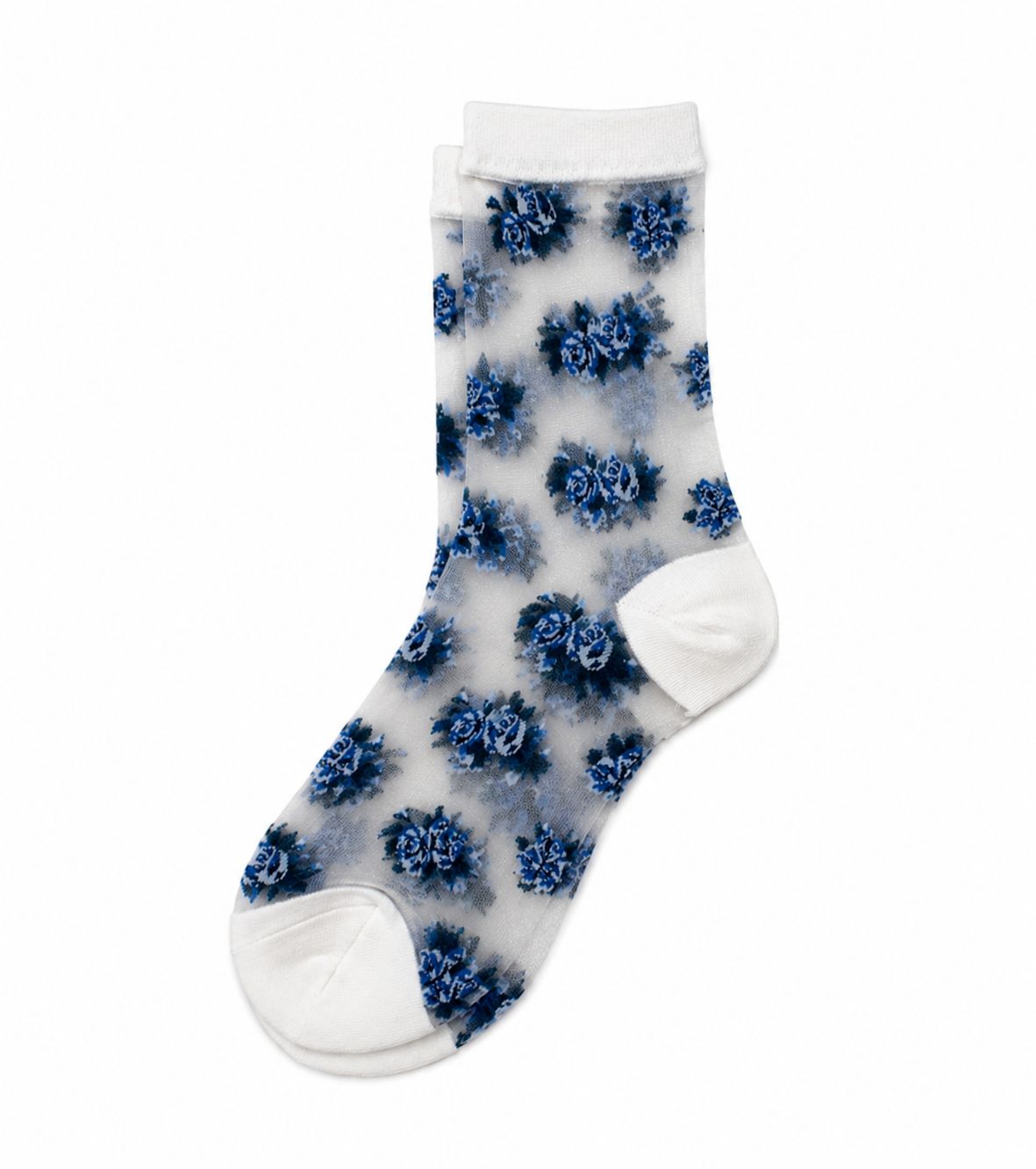 Joe Cool Sheer Vintage Posie White Socks S-M Joe Cool Sheer Vintage Posie White Socks S-M