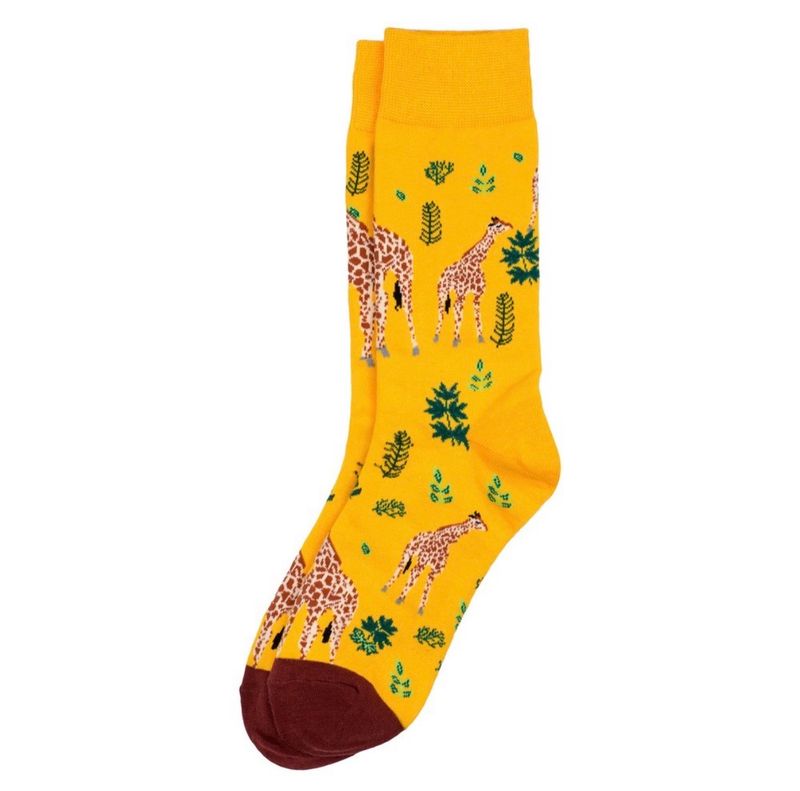 Joe Cool Savannah Giraffe Yellow Socks S-M