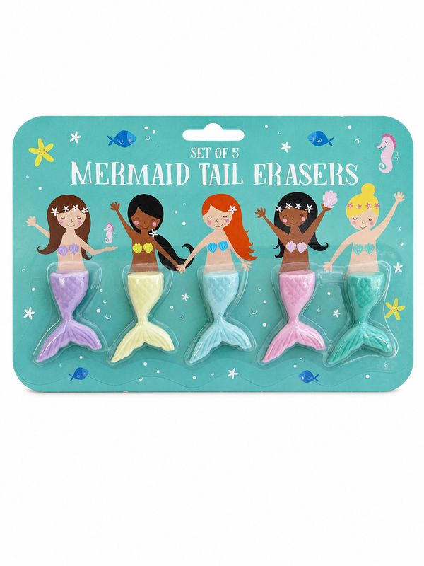 Rex London Mermaid Tail Erasers (set of 5)