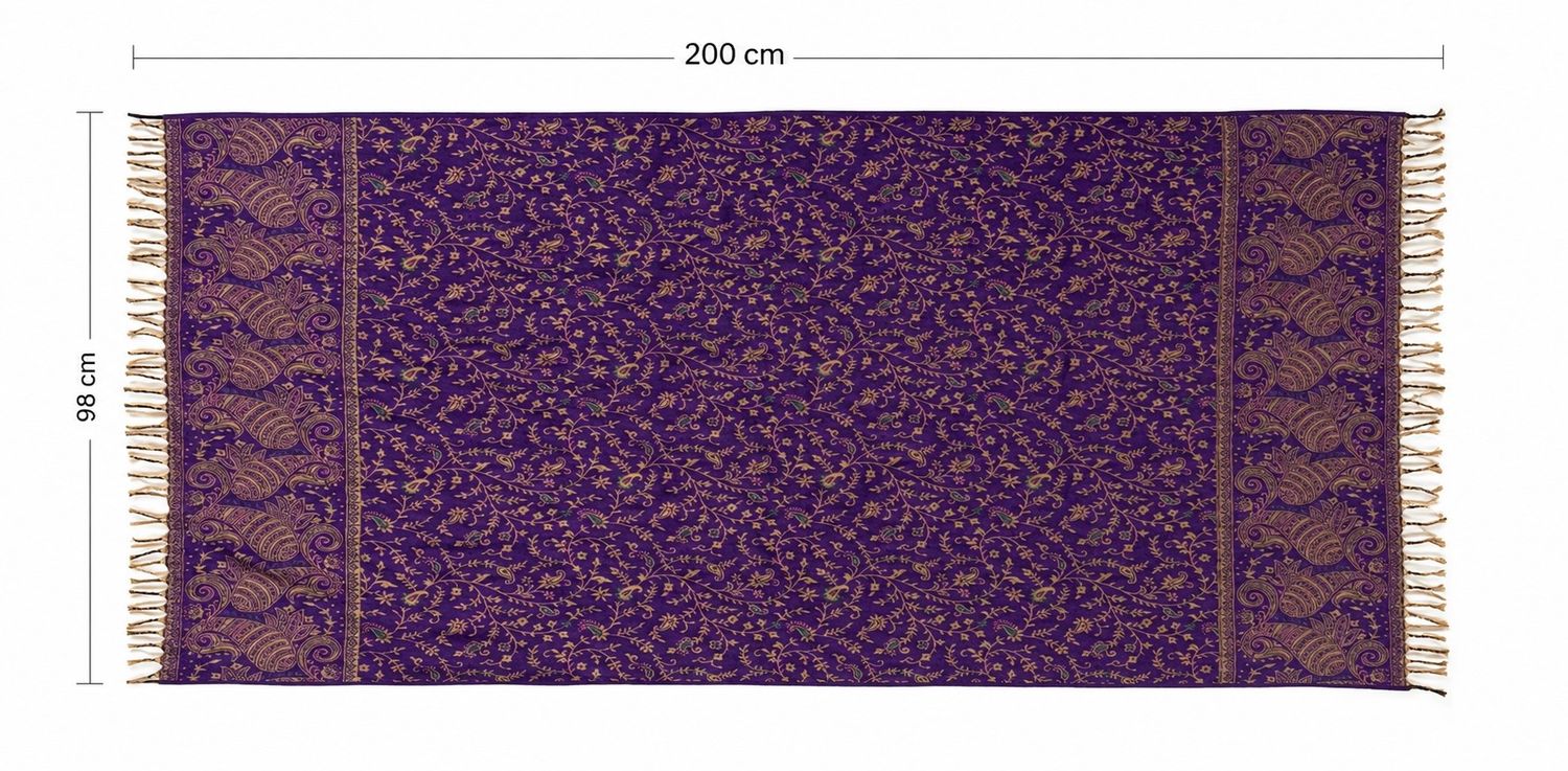 Paisley Reversible Blanket Shawl - Dark Plum & Antique Gold Paisley Reversible Blanket Shawl - Dark Plum & Antique Gold
