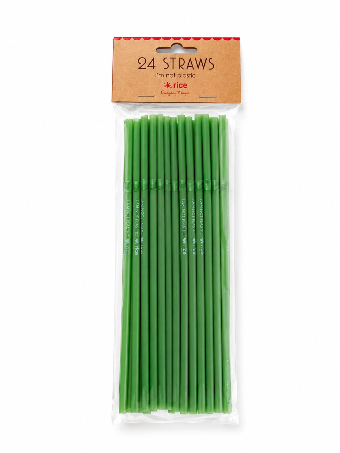 Rice DK PLA Straws ‘Im Not Plastic’ - Green
