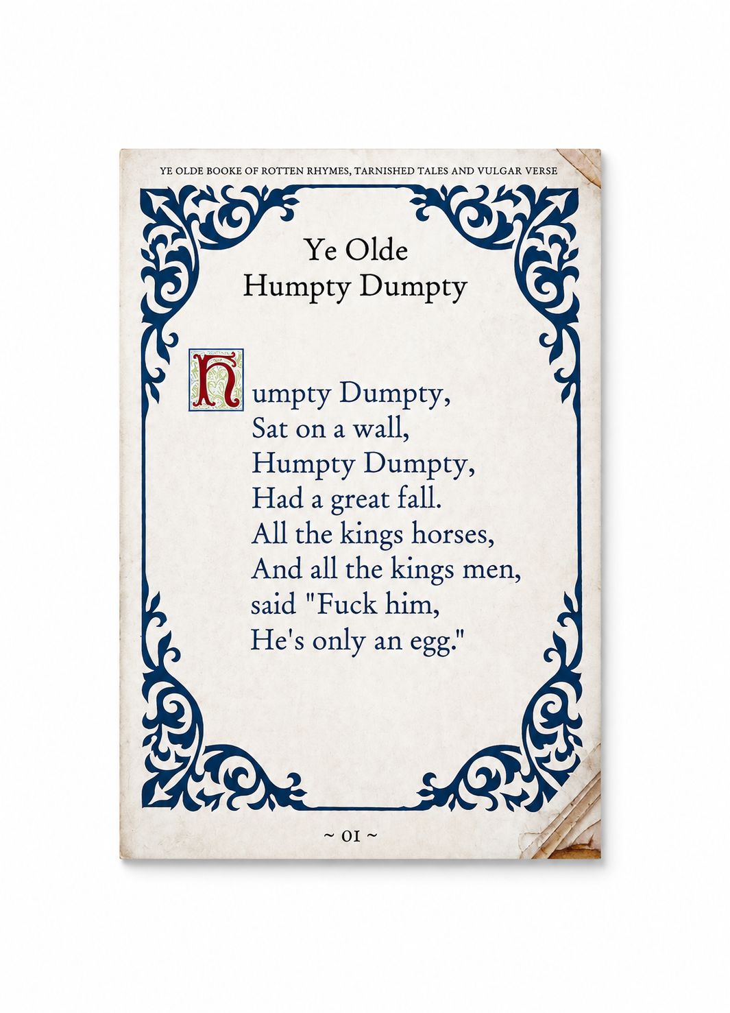 Ye Olde Humpty Dumpty Card Ye Olde Humpty Dumpty Card