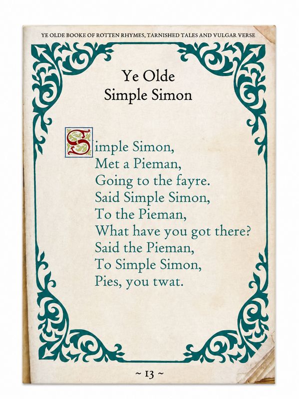 Ye Olde Simple Simon Card