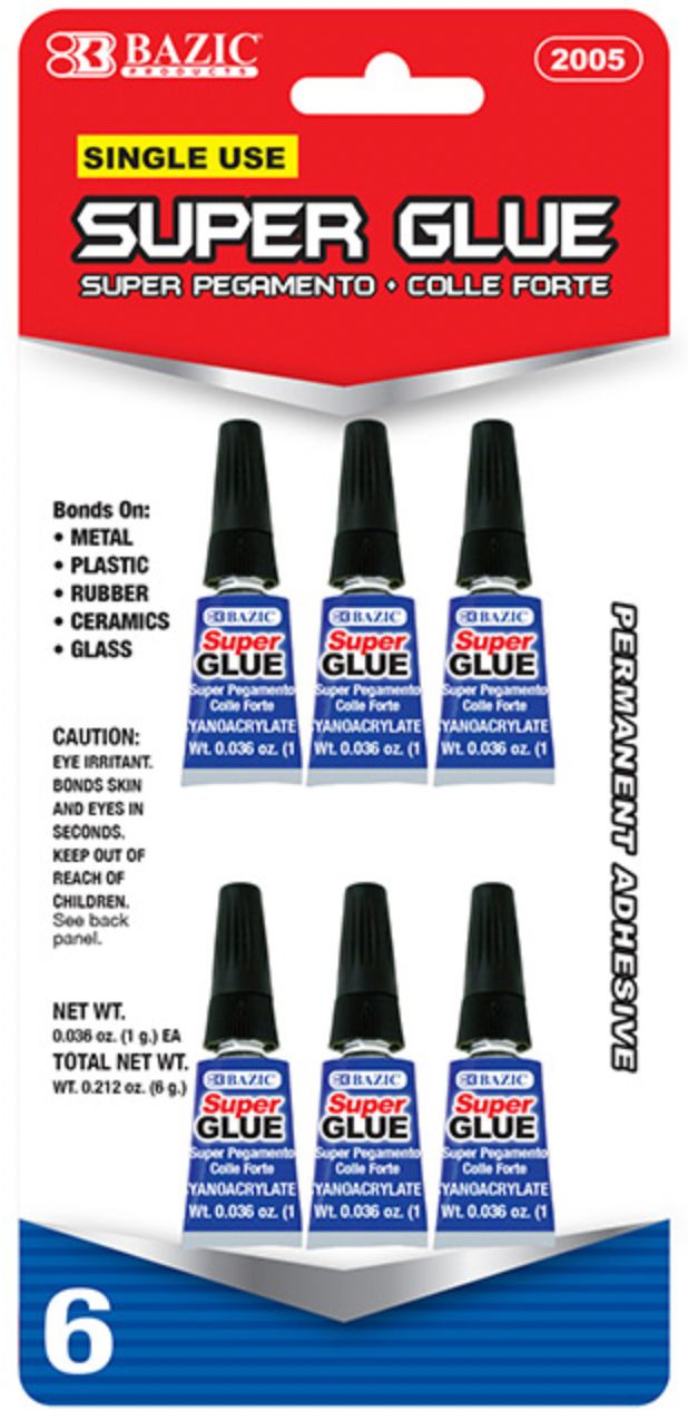 0.036 oz (1g) Single Use Super Glue 6/Pack (24/cs)