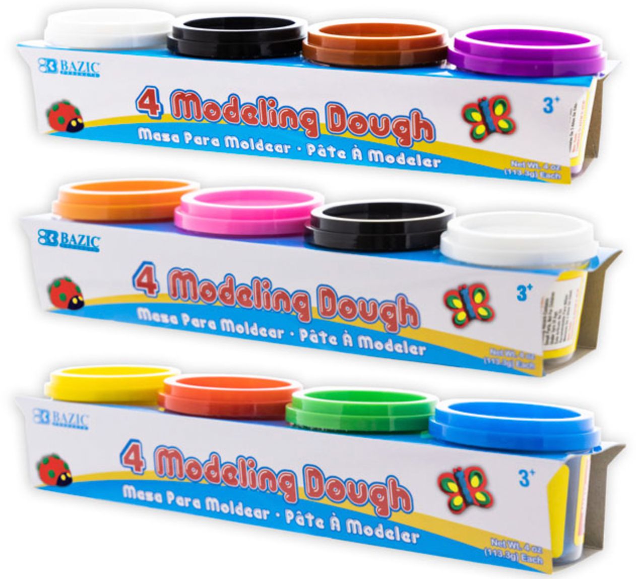 4 oz Primary Color Modeling Dough 4/Pack (24/cs)