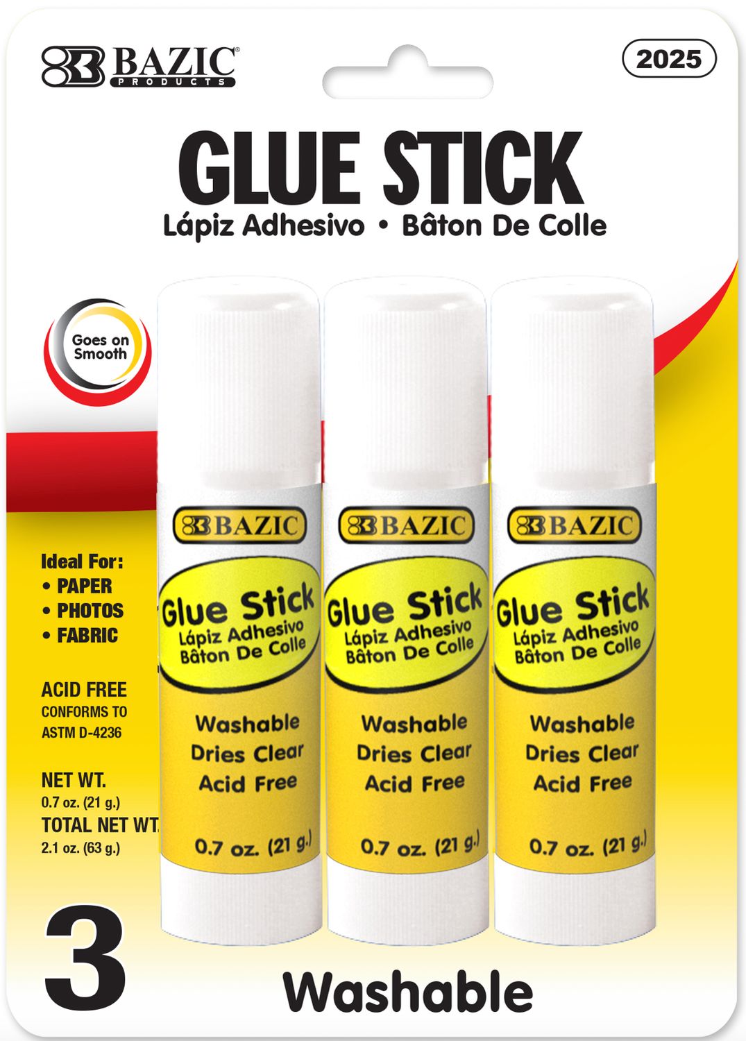0.7 oz (21g) Glue Stick 3/Pack (24/cs)