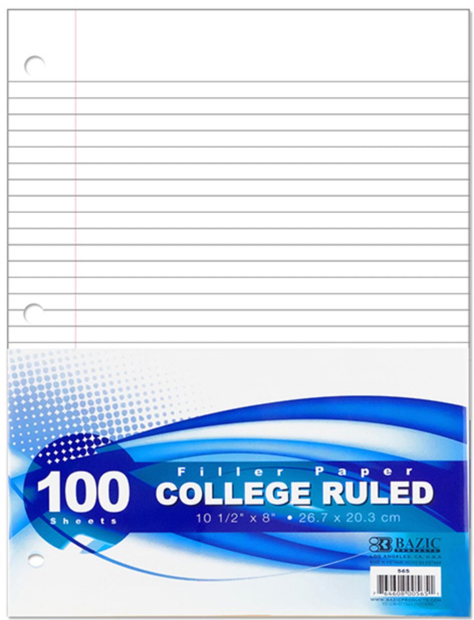 100 Ct. Filler Paper (36/cs)