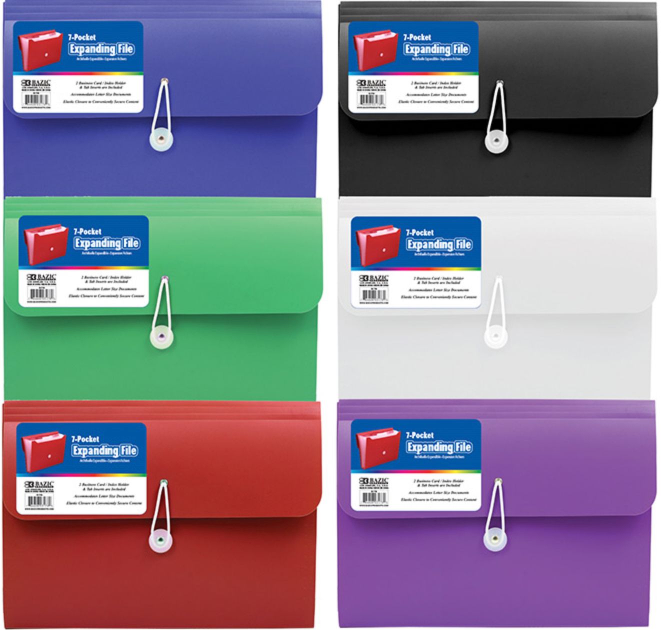 7-Pocket A4/Letter Size Poly Expanding File