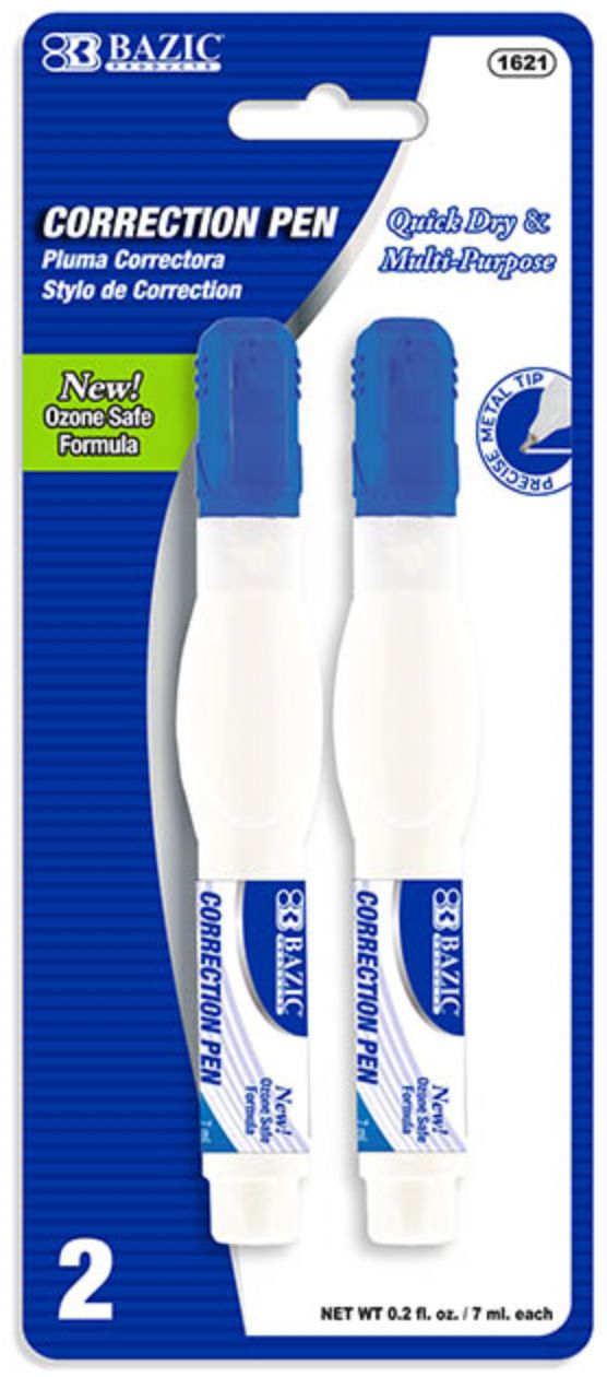 0.2 FL OZ (7 mL) Metal Tip Correction Pen 2/Pack (24/cs)