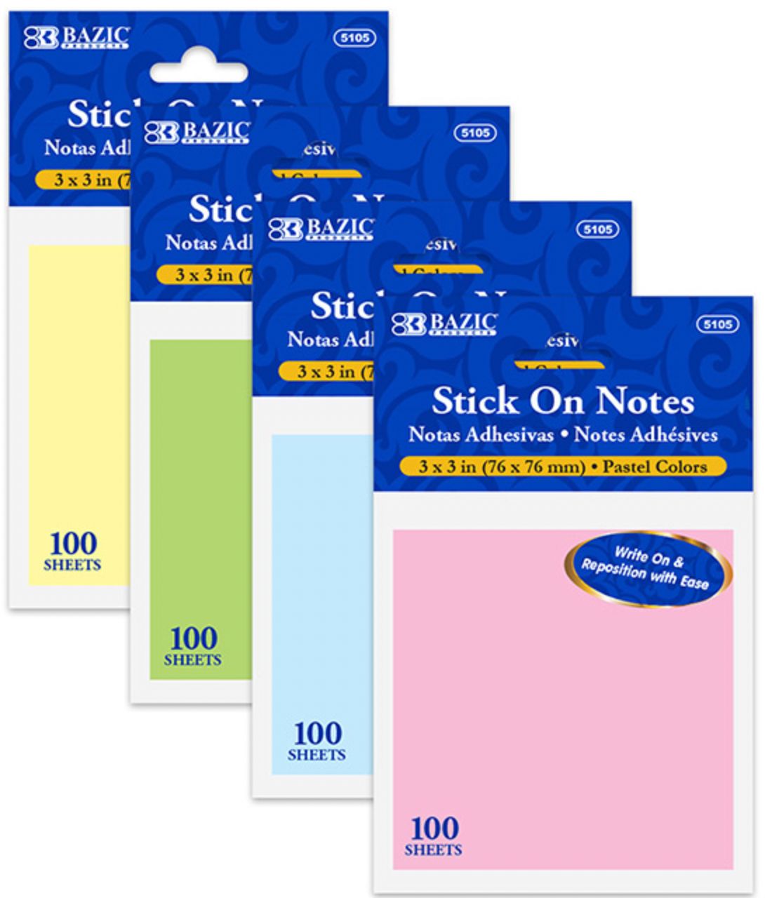 100 Ct. 3" X 3" Sticky Notes (24/cs)