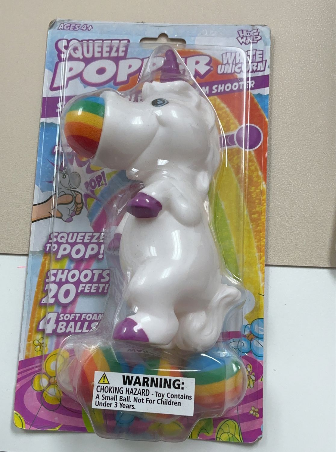 Hog Wild Squeeze Popper White Unicorn