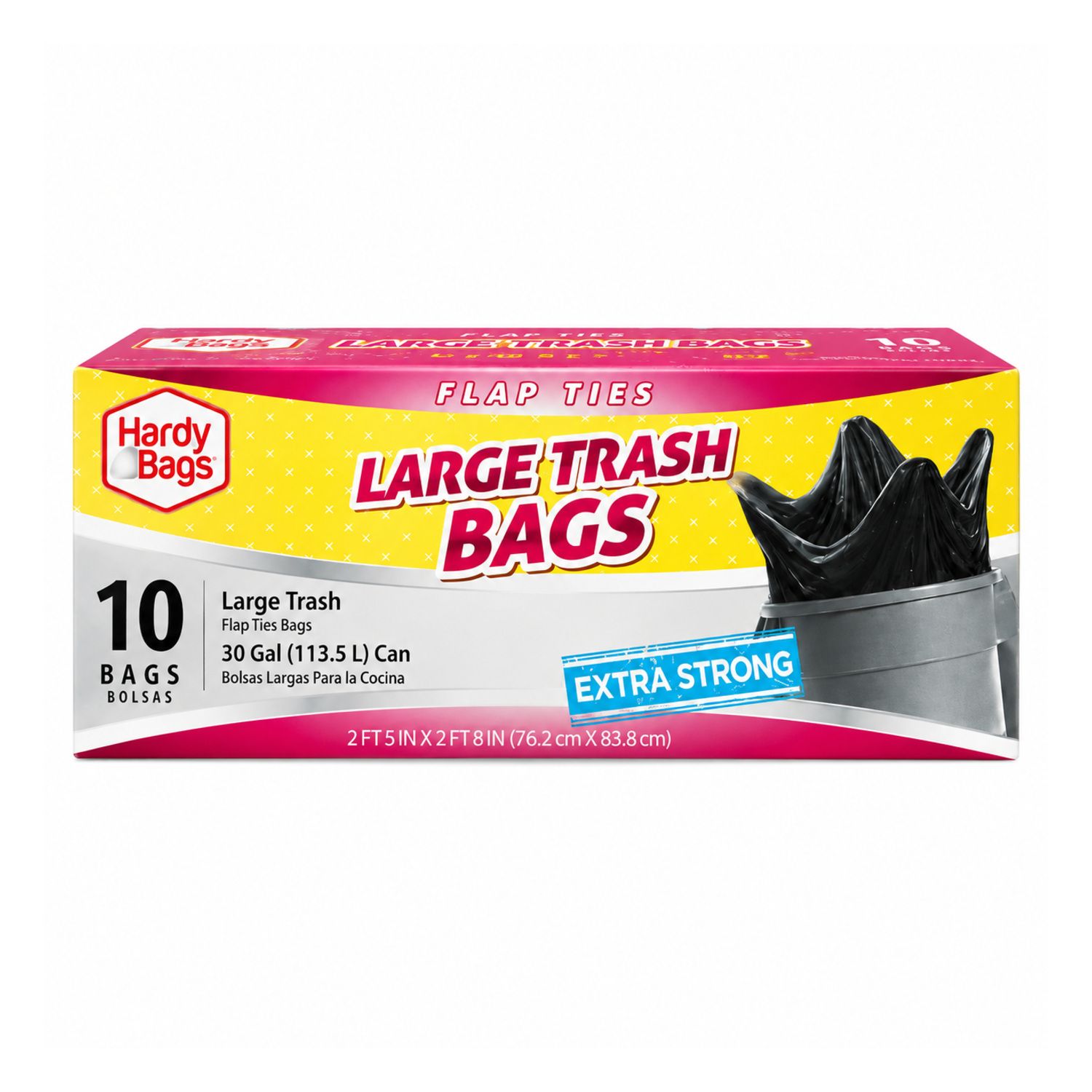 10Ct Hardy Bag 30Gal L-T Flap Tie Bag {CN92275} (24/cs)