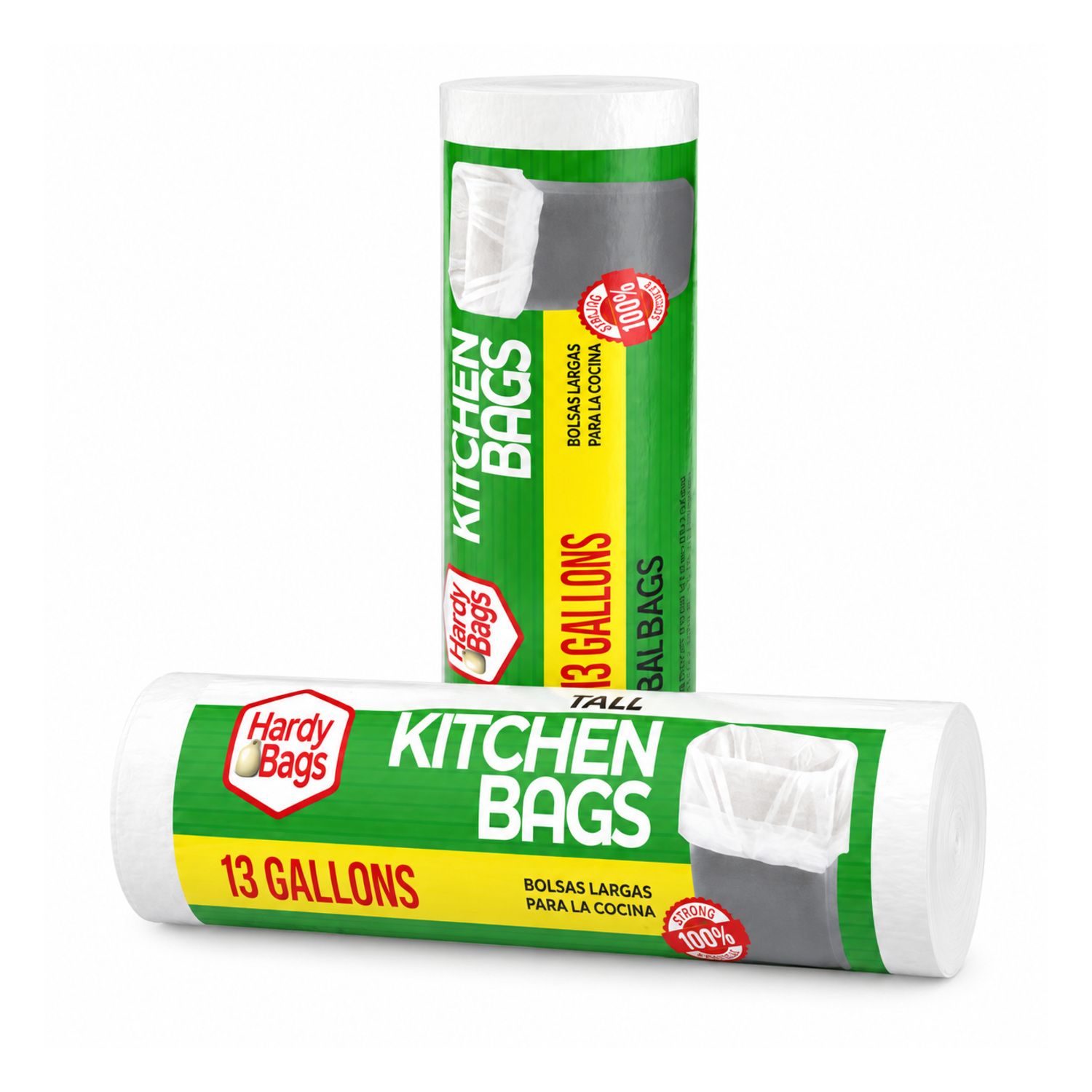 15Ct Hardy Bag 13Gal White Roll Bag {IN00404} (24/cs)