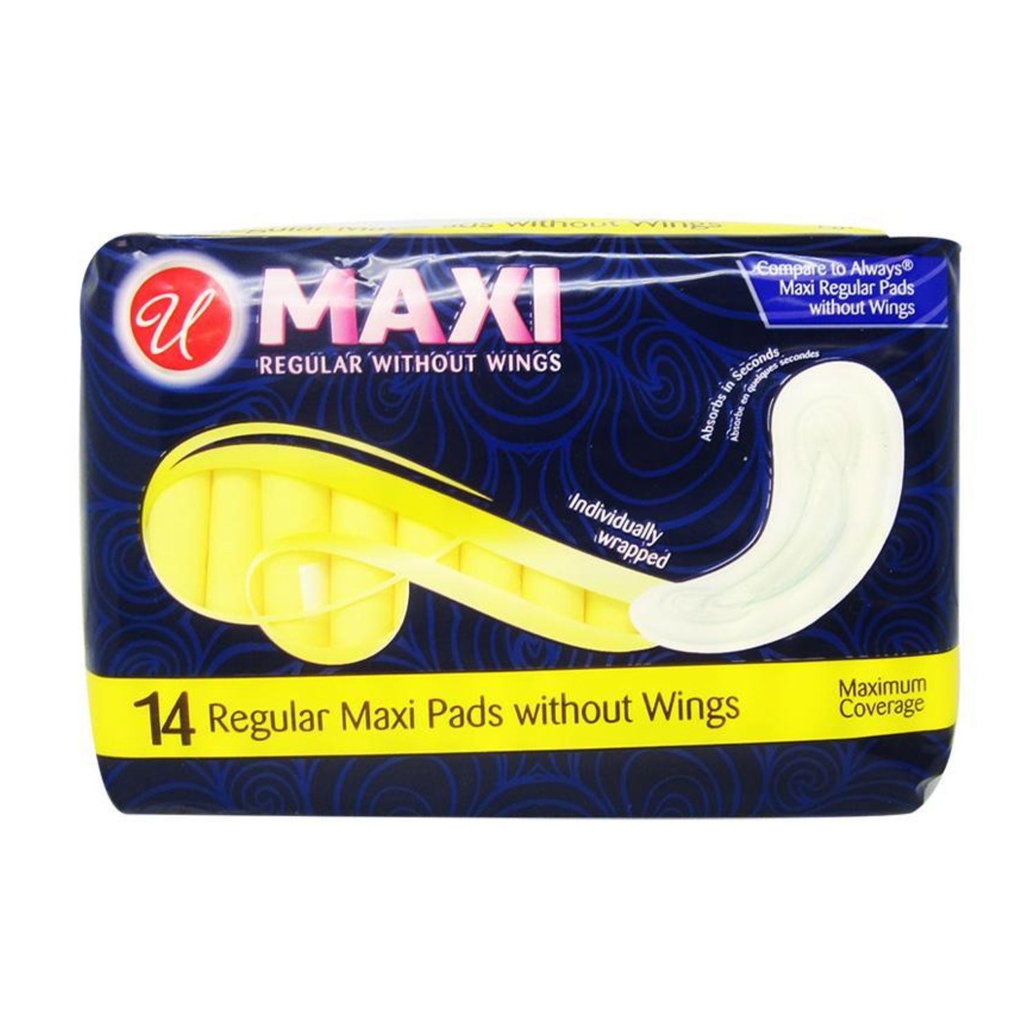 14Ct Maxi Pad Regular Without Wings Ind. Wrapped {82626} (24/cs)