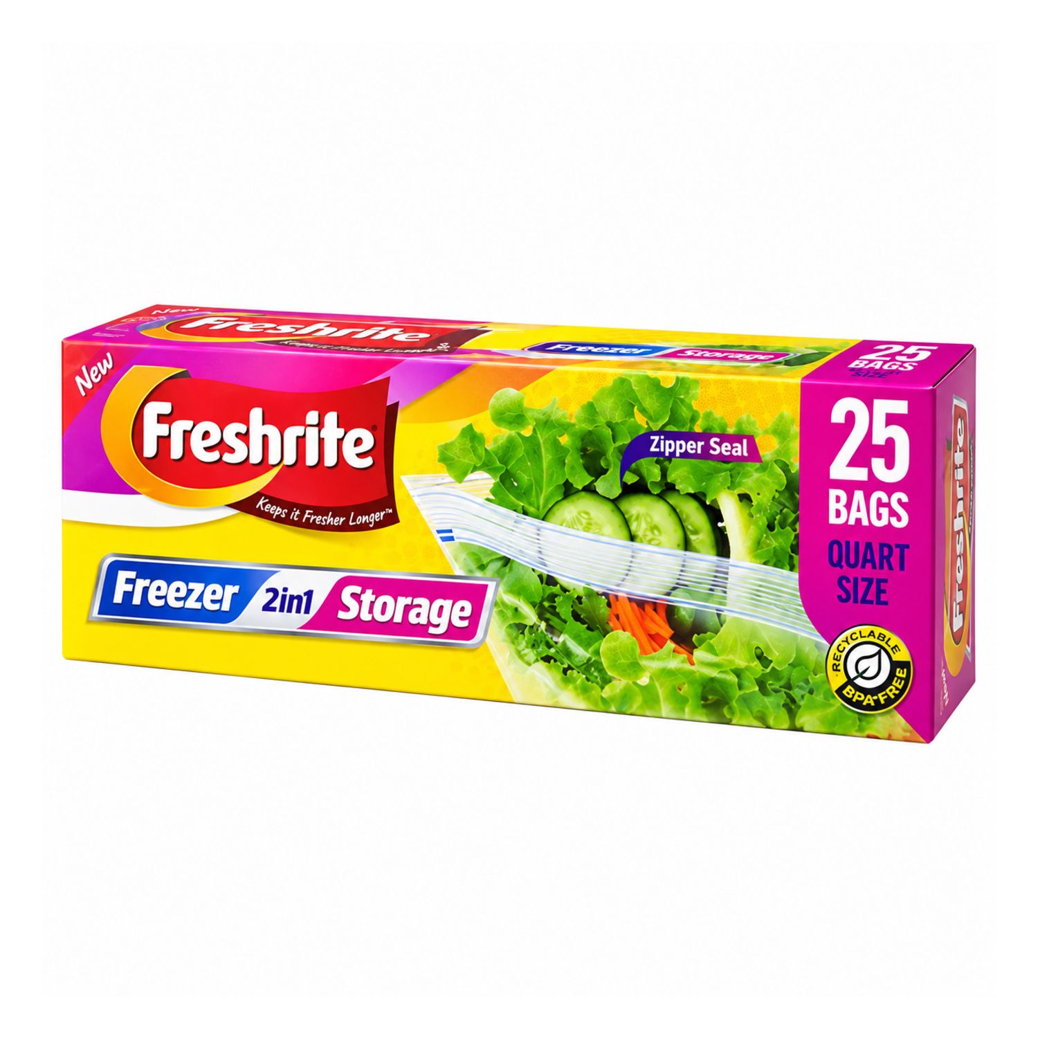 25Ct Quart Size Zipper Freezer Bags {IN85599} (24/cs)