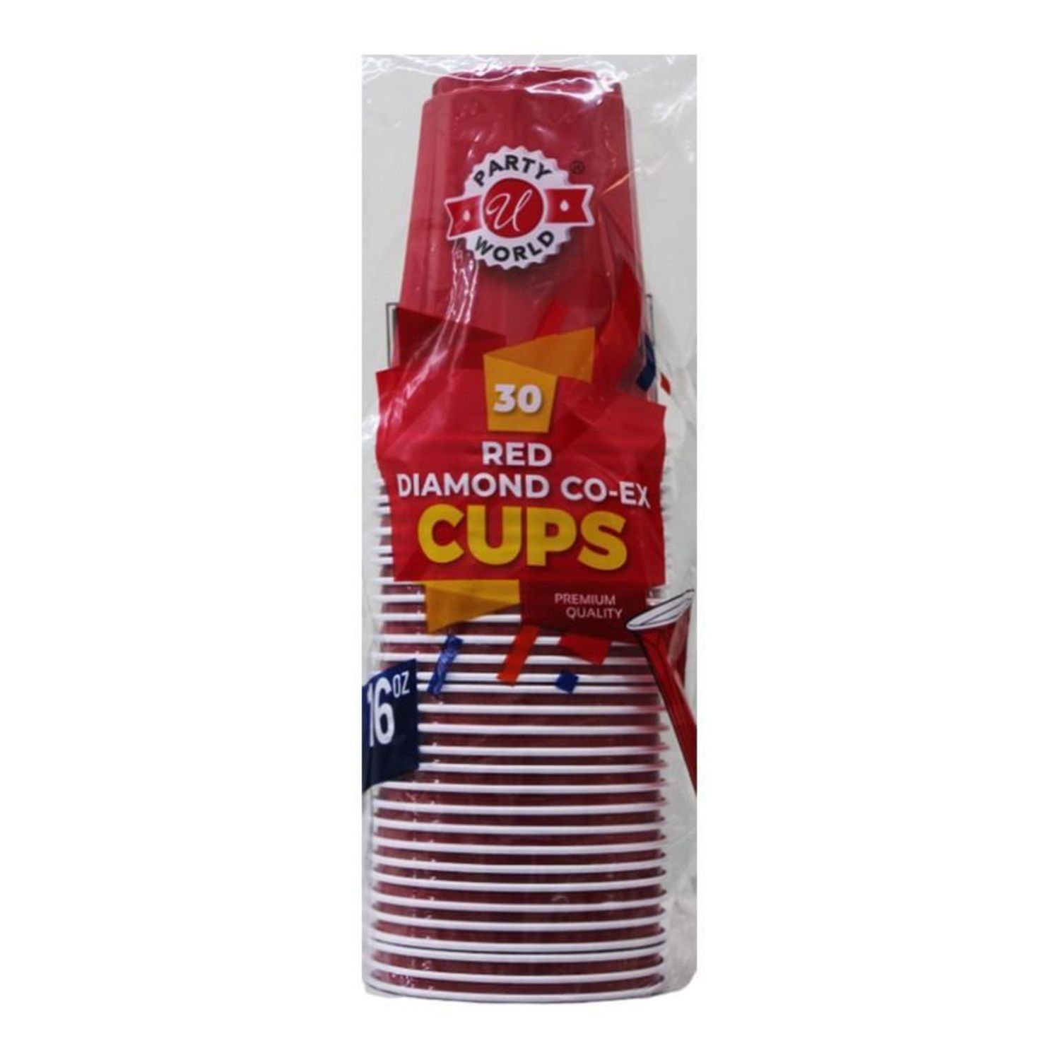 16Oz Diamnd Co-Ex Red Cup In Bag 30Ct {CN91383} (24/cs)