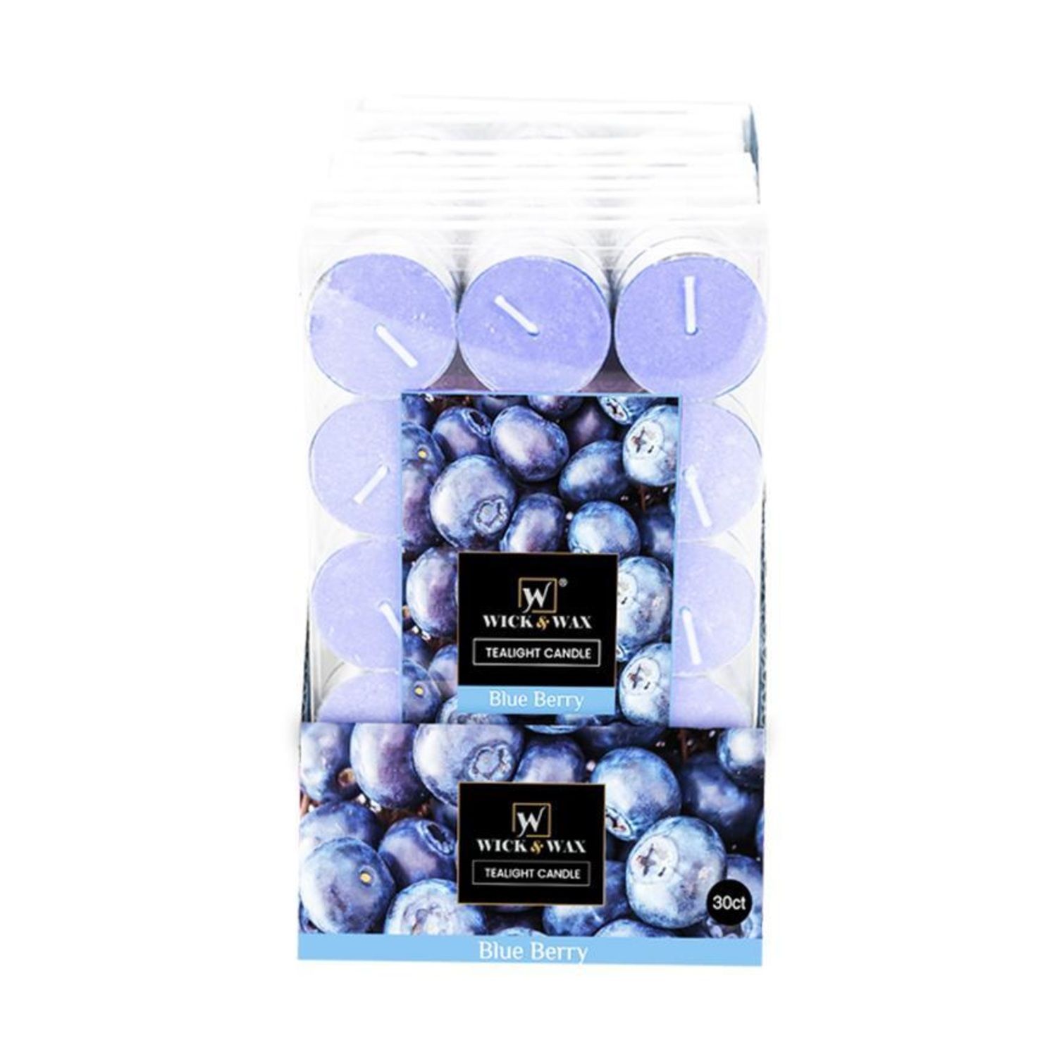 30Ct Tealight Blue Berry Pdq {96011} (12/cs)
