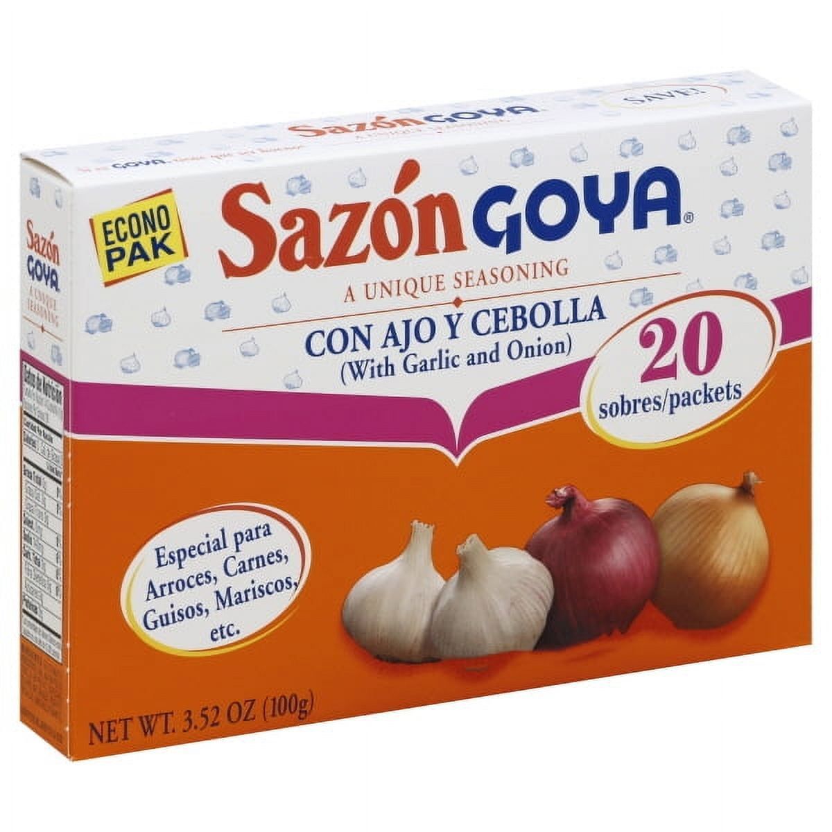 Sazón Ajo y Cebolla 3.52oz (18/cs)