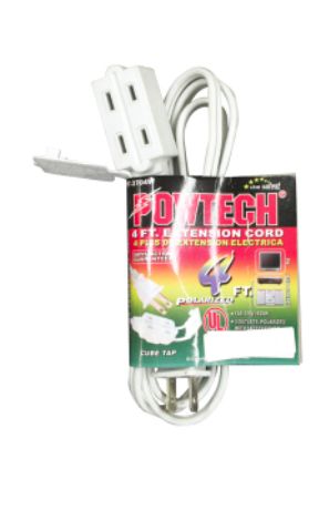 6'Ul Ext Cord White
