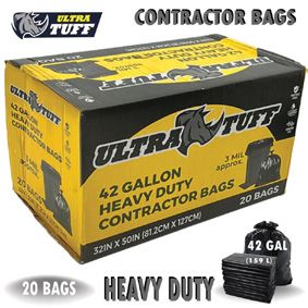 20 ct 42 Gallon Heavy Duty Contractor Bags (6/cs)