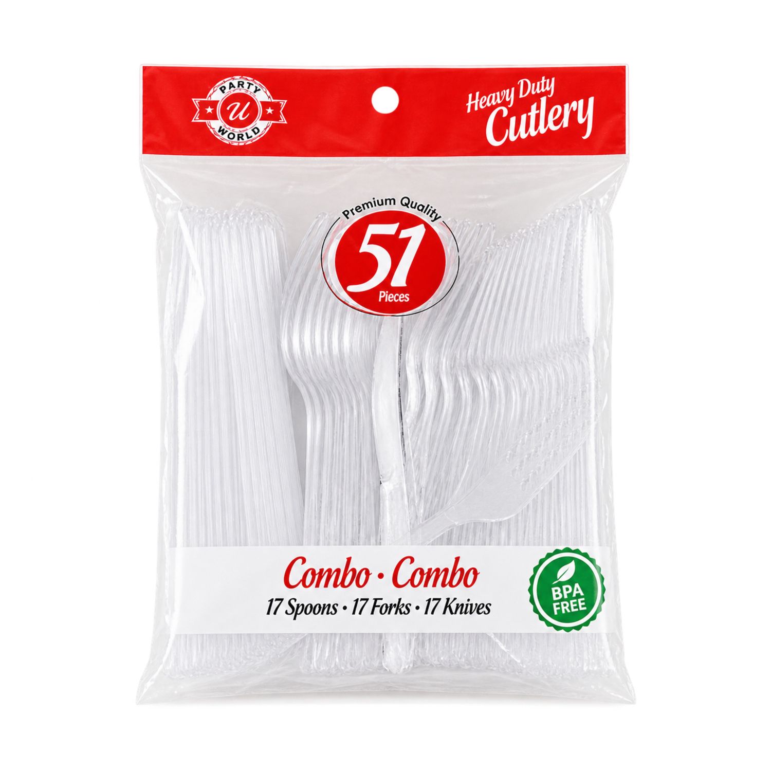 51Ct Clear Combo Cutlery {CH80652} (48/cs)