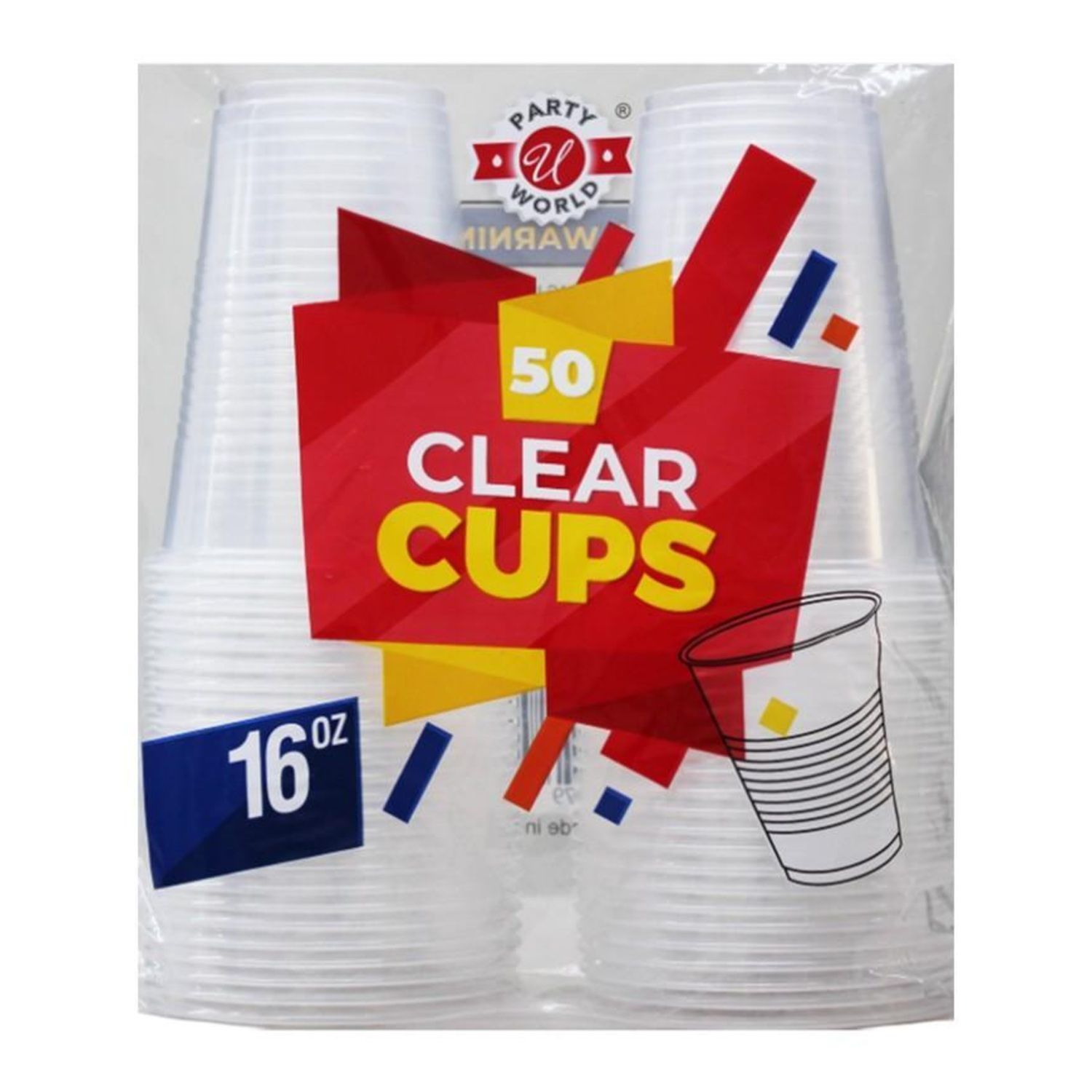 16Oz Clear Cups In Bag 50Ct {CN91382} (12/cs)