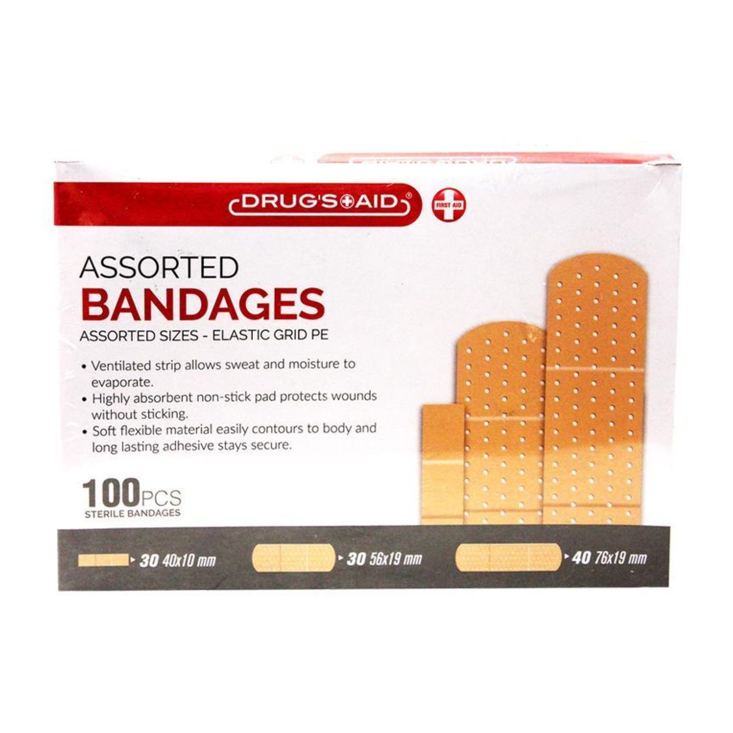 100Pcs Assorted Bandages {CH89039} (48/cs)