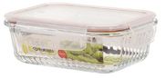 21.6oz Rectangle Ribbed Glass Container (24/cs)