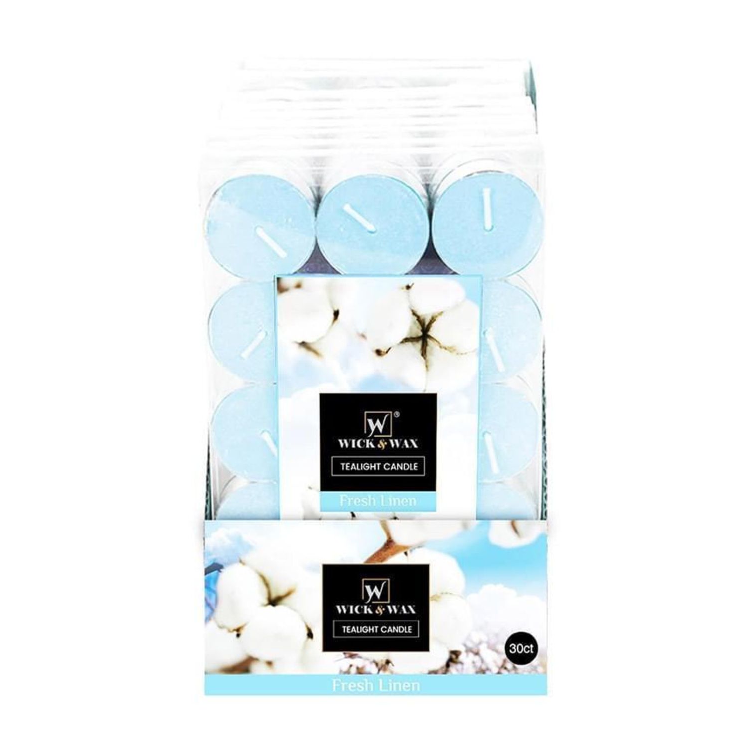 30Ct Tealight Fresh Linen Pdq {96016} (12/cs)