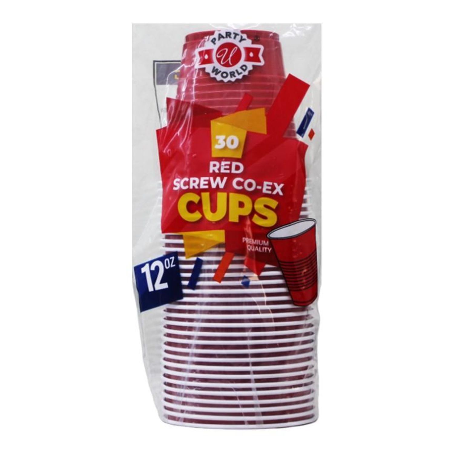 12Oz Red Screw Co-Ex Cups In Bag 30Ct {CN91385} (24/cs)