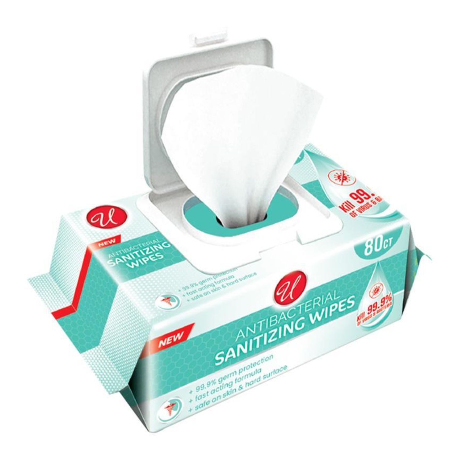 80Ct Anti-Bacterial Wipes {55634} (24/cs)