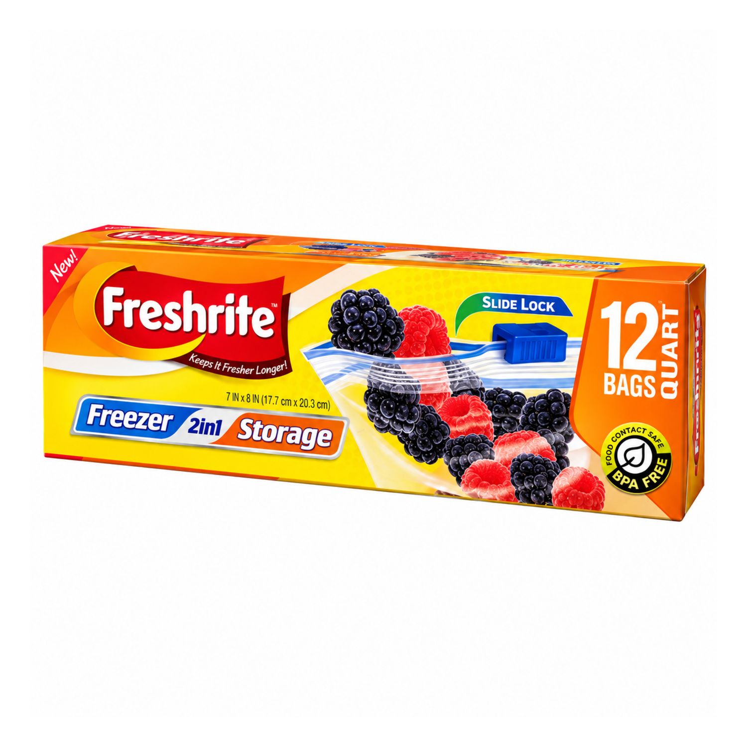 12Ct Quart Size Slidelock Freezer Bag {IN85602} (24/cs)