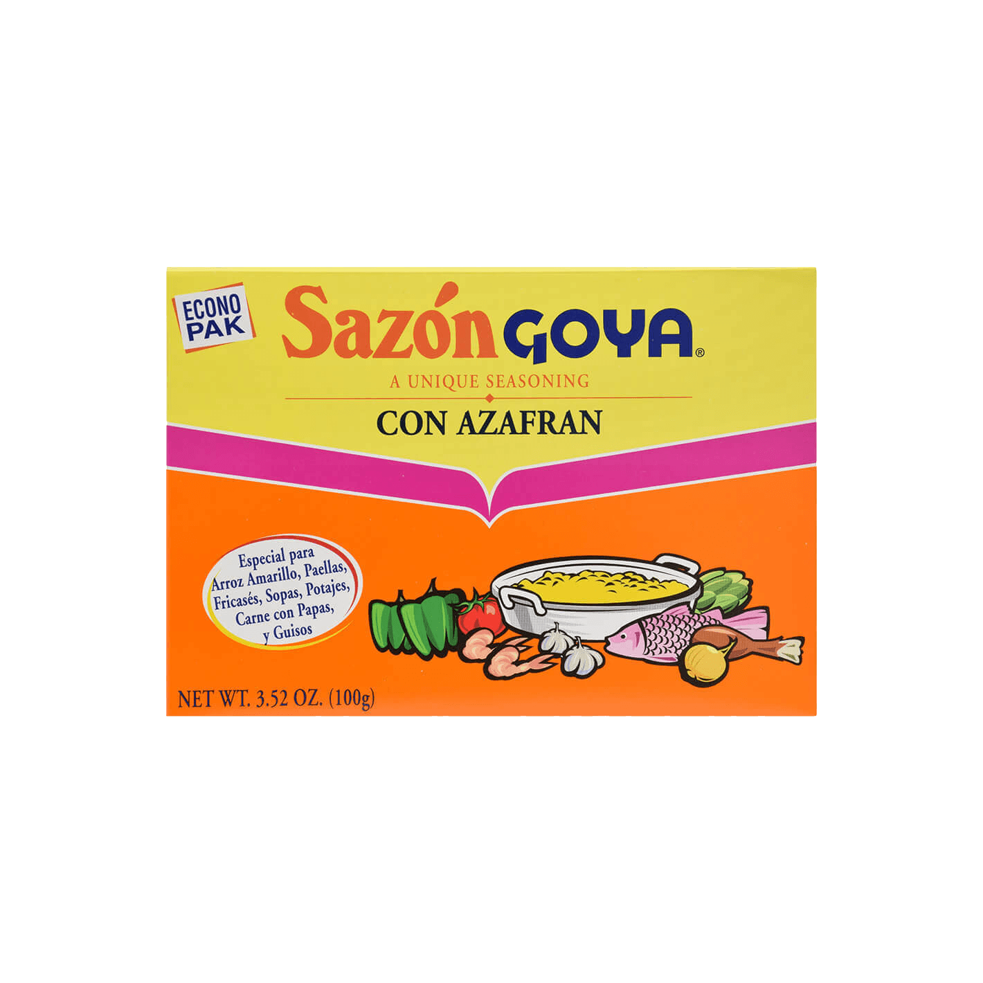 Sazón Goya con Azafrán Econopak 20 Packs 3.52oz (18/cs)