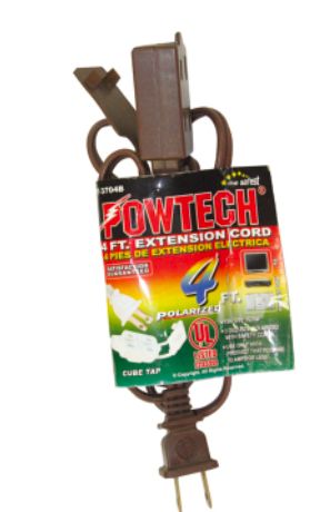 4'Ul Ext Cord Brown