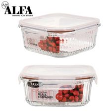 37.1oz Square Ribbed Glass Container (12/cs)