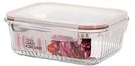 51.4oz Rectangle Ribbed Glass Container (12/cs)