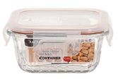 10.8oz Square Ribbed Glass Container (24/cs)